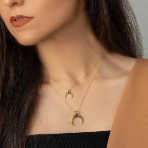 گردنبند طرح ماه بدون زنجیر