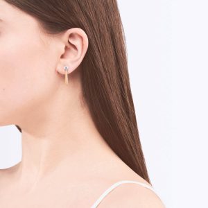 گوشواره طلا نگین دار میخی