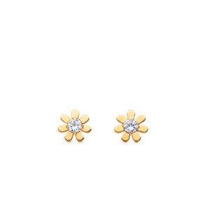 گوشواره طرح گل طلا نگین دار