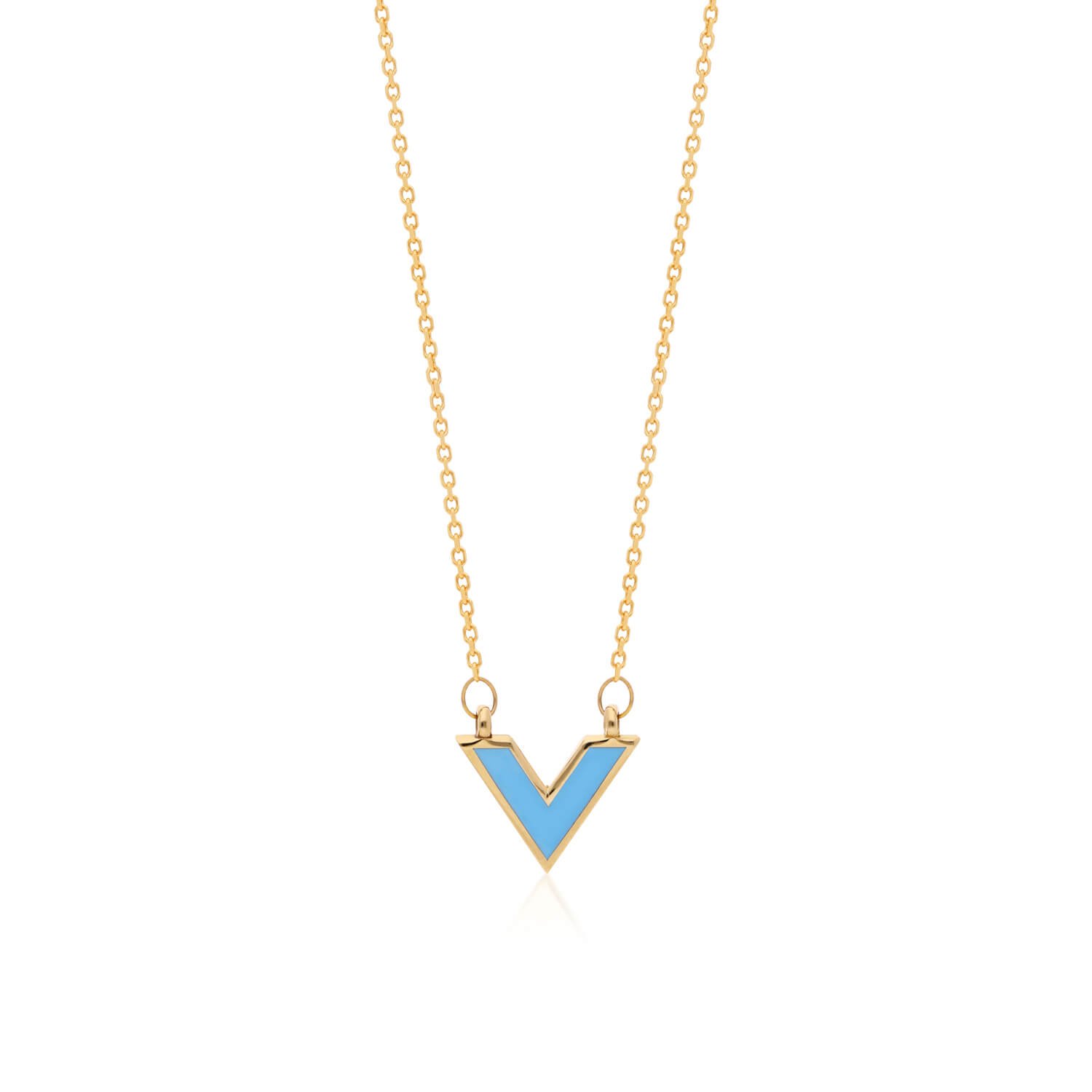 vesta gold pendant (2) گردنبند حرف وی انگلیسی