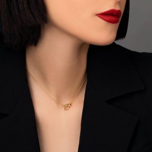 گردنبند طلا دو قلب لینک