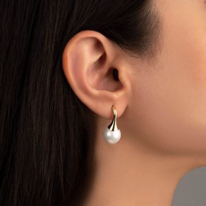 گوشواره طلا مروارید مدل فانتزی
