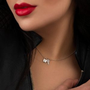 گردنبند طلا با آویز قفل و کلید