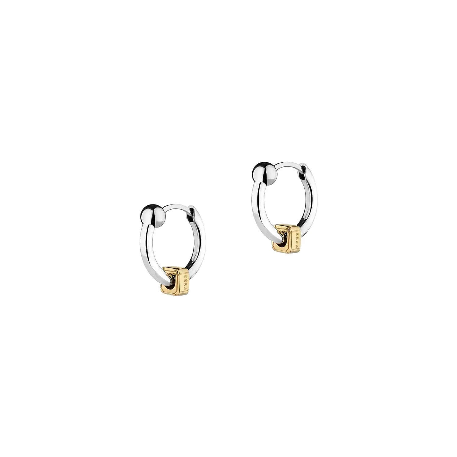 bishe gold earings گوشواره طلا حلقهای دو رنگ