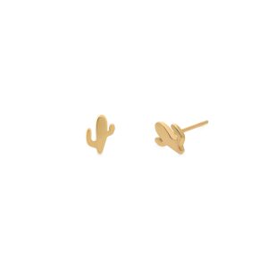 گوشواره طلا میخی طرح کاکتوس