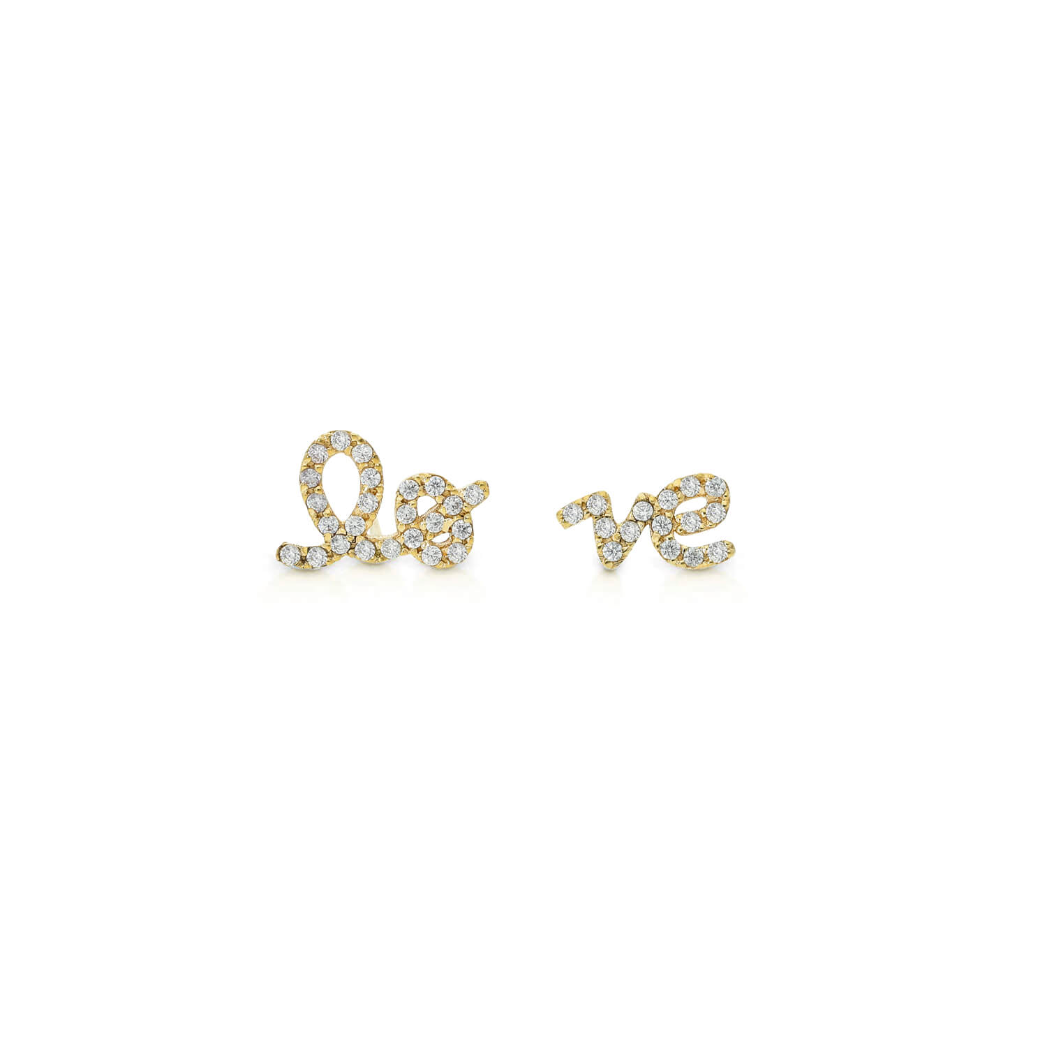 گوشواره طلا Love (1) گوشواره طلا لاو دخترانه
