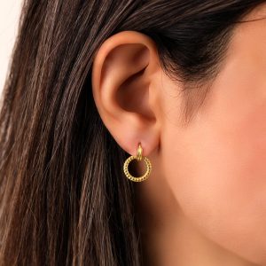 گوشواره طلا حلقه ایی شیک دخترانه