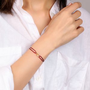 دستبند طلا اسپرت با بند بافت