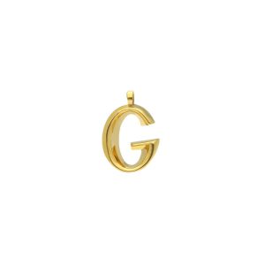 پلاک طلا حرف انگلیسی g زرد