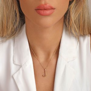 گردنبند طلا حرف انگلیسی j