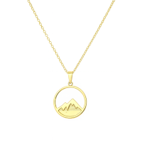 گردنبند طلا طرح کوه دماوند زرد