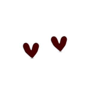 گوشواره طلا Heart بزرگ سفید